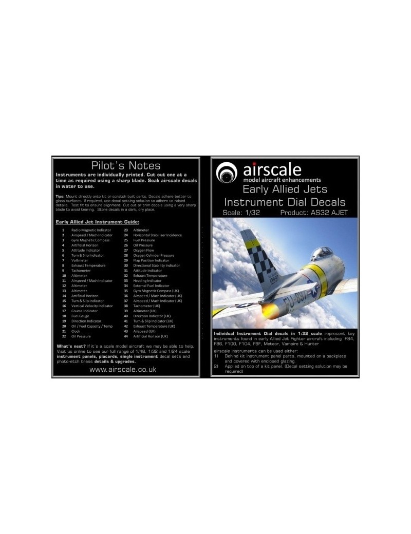 Airscale -  1/32 Early Allied Jet Instruments (X88) - 3201