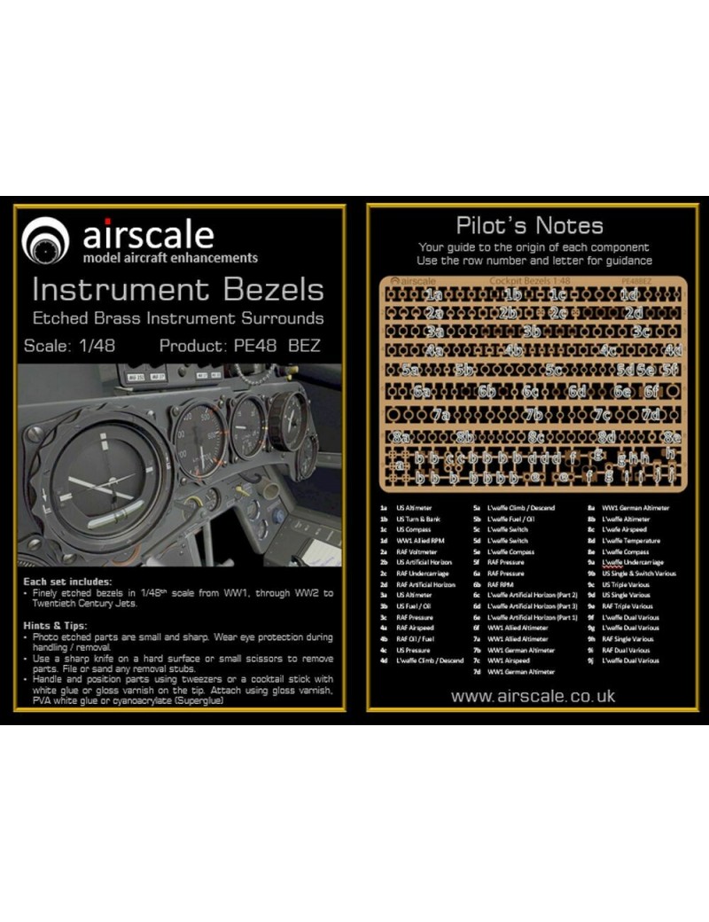 Airscale -  1/48 Photo-etched Instrument Bezels - 4810