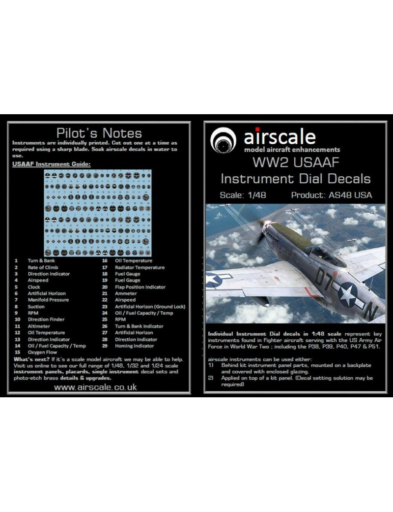 Airscale -  1/48 USAAF Instruments (X208) - 4807