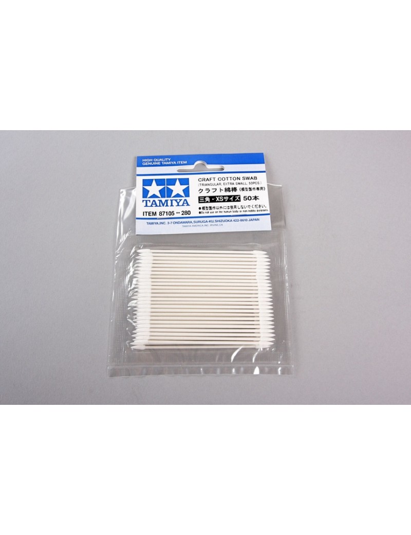 Tamiya - Craft Cotton Swab - Triangular/Medium 50Pcs - 87107