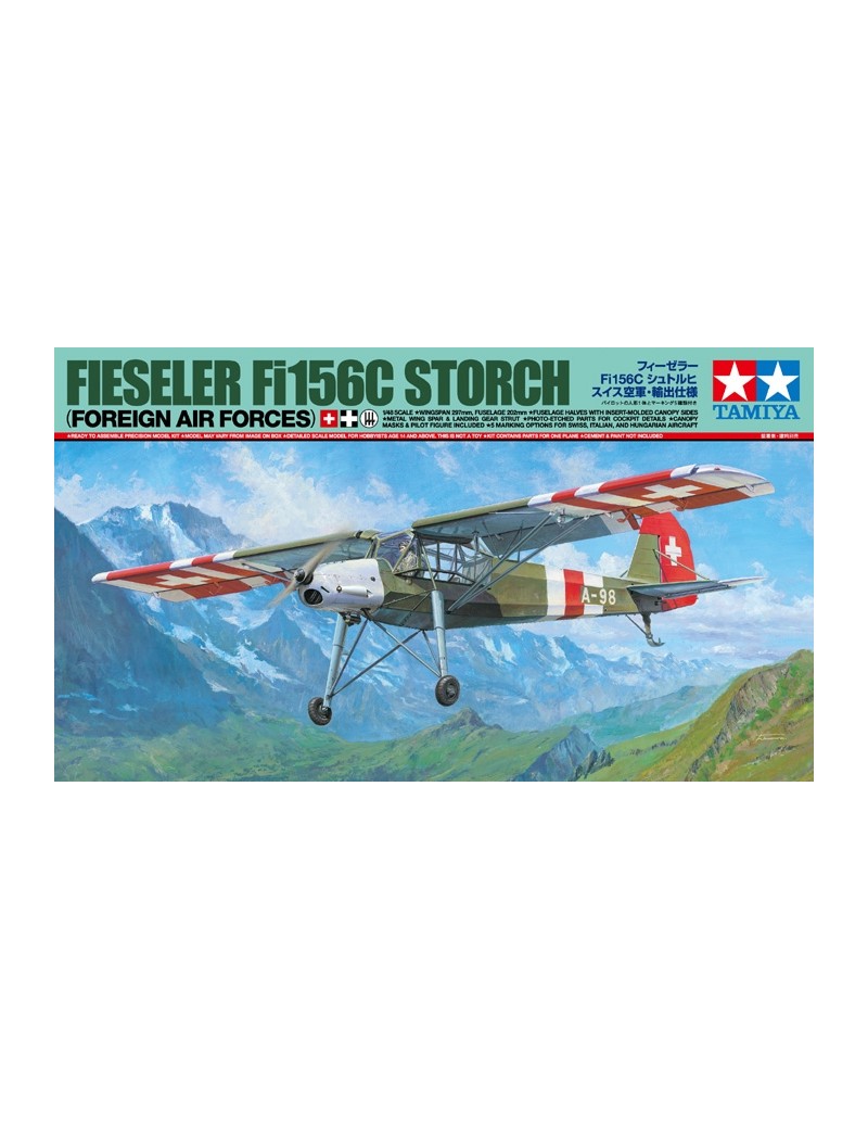 Tamiya - 1/48 Fieseler Fi156C Storch (Foreign Air Forces) Aircraft - 25158