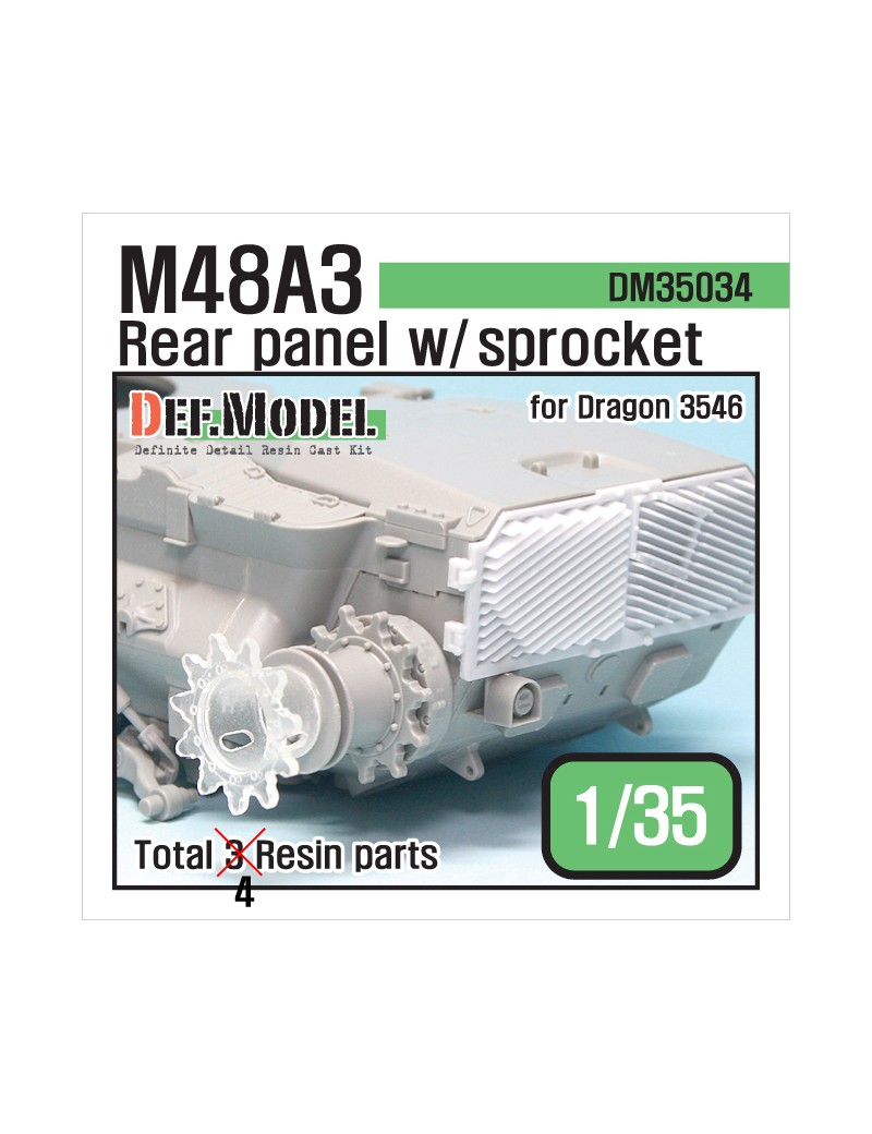 DEF - M48A3 Rear Panel set w/ sprocket part (for Dragon 1/35) - 35034