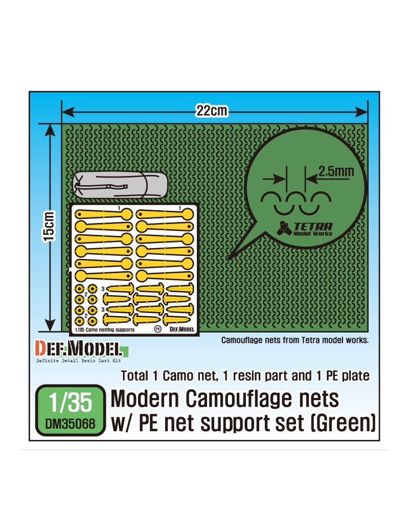 DEF - Modern Camouplage nets w/ PE net suppport set (Green) - 35068
