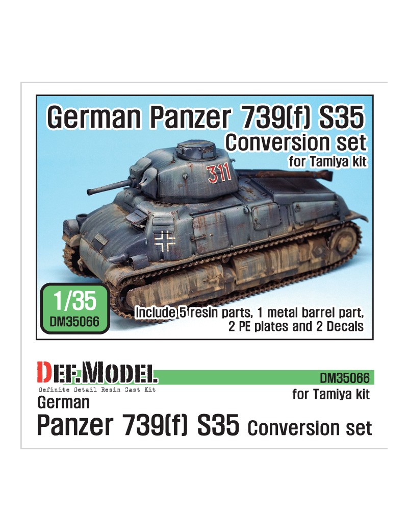 DEF - German Panzer 739(f) S35 Conversion set (for 1/35 Tamiya Somua S35) - 35066