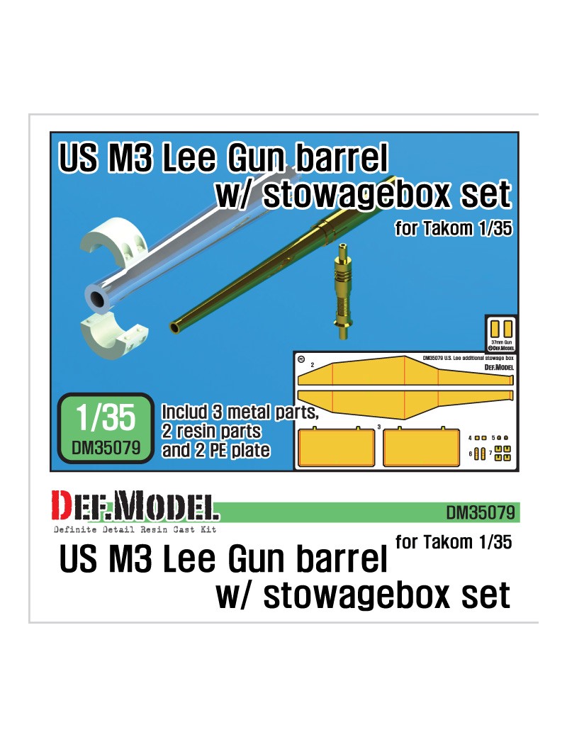 DEF - US M3 Lee Gun Barrel w/ Stowagebox Set - 35079