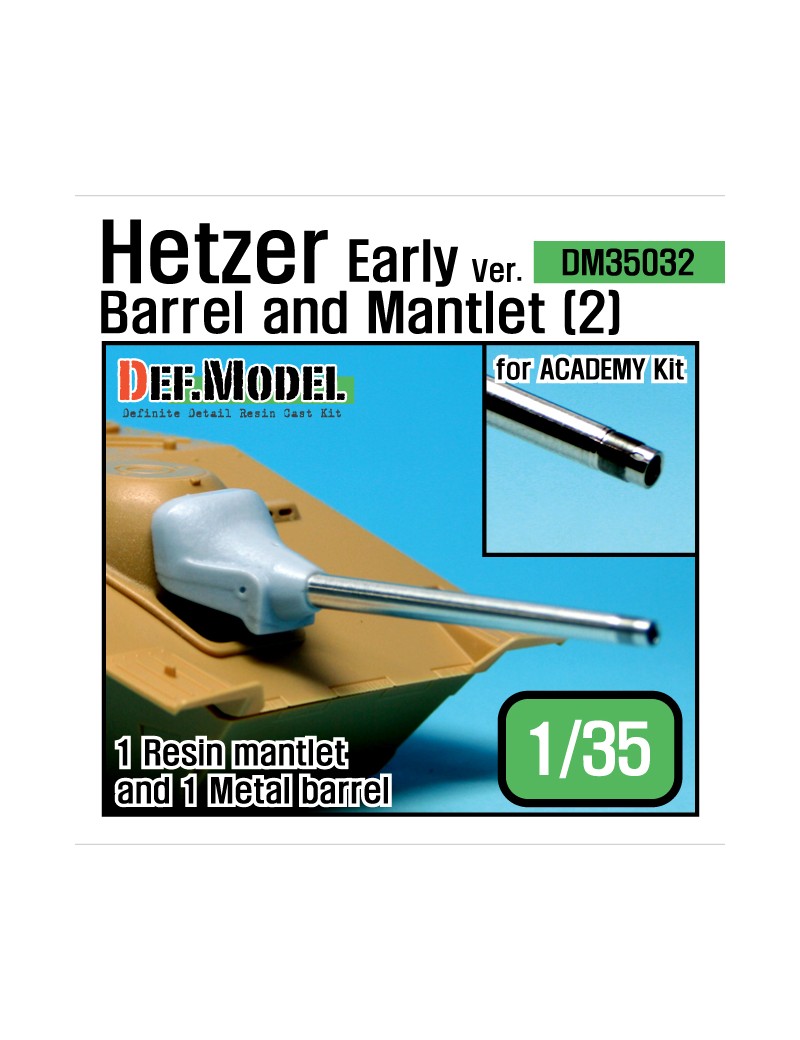DEF - Hetzer Early version Barrel and Mantlet Set (2) (for Academy 1/35) - 35032