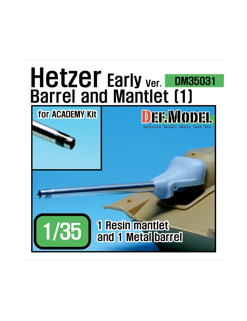 DEF - Hetzer Early version Barrel and Mantlet Set (1) (for Academy 1/35) - 35031