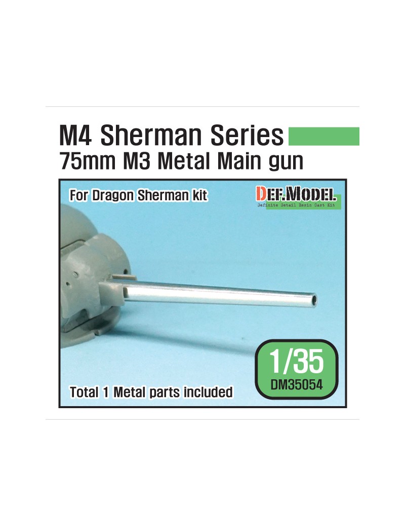 DEF - M4 Sherman 75mm M3 Main gun Metal barrel ( for Dragon M4 sherman 1/35) - 35054