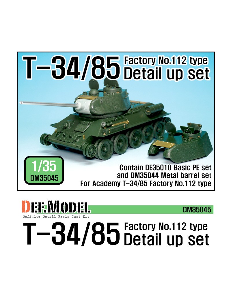 DEF - T-34/85 Fac.No. 112 Detail up set (DM35044+DE35010) - 35045