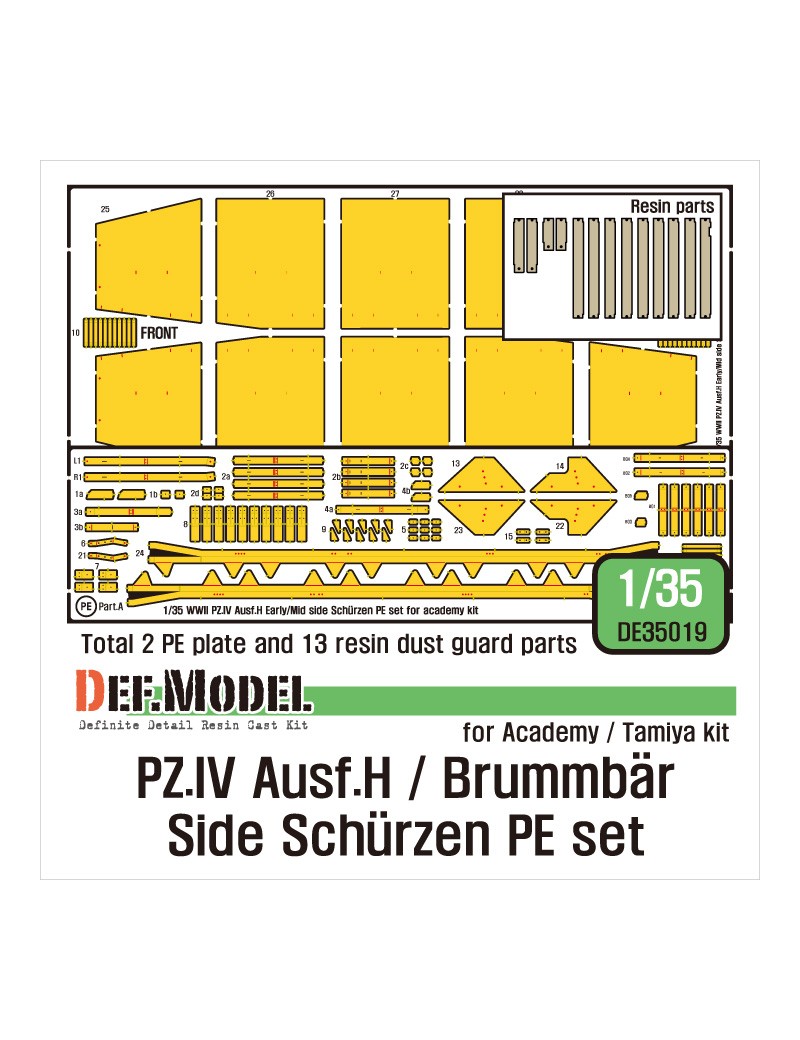 DEF - German Pz.IV Ausf.H /Brummbar Side Schurzen PE set - 35019