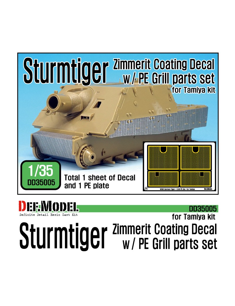 DEF - Sturmtiger Zimmerit Decal w/ PE grill set  - 35005