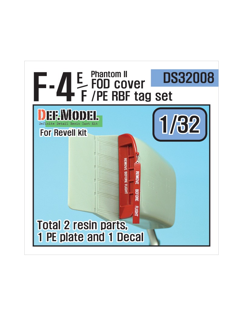 DEF Model -  F-4E/F Phantom II FOD cover / PE RBF tag set (for Revell 1/32) - 32008