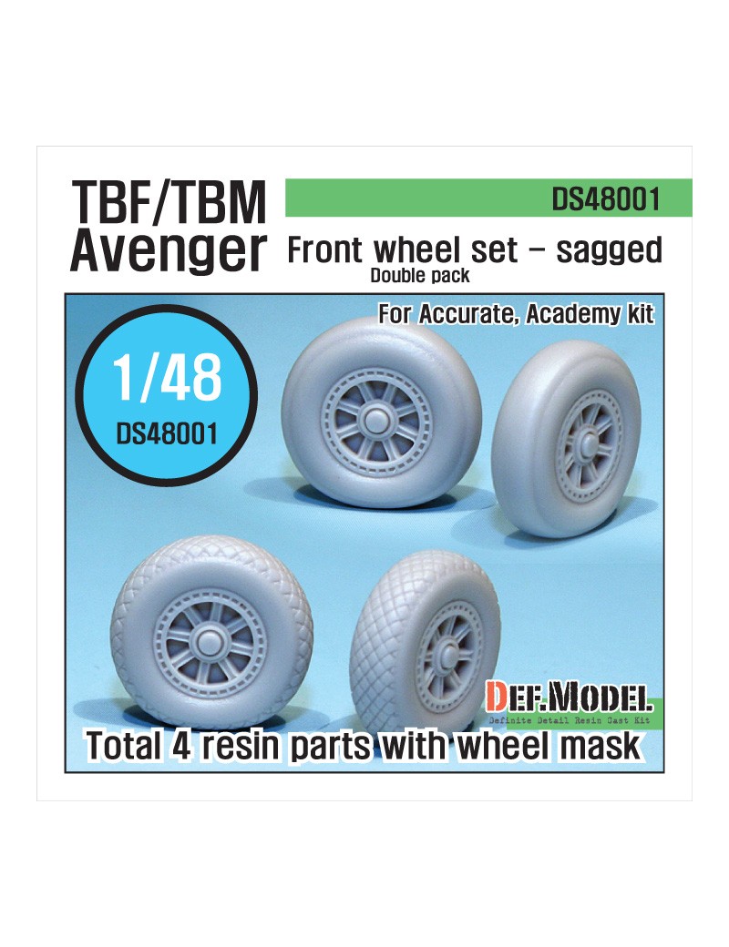 DEF Model -  TBM/TBF Avenger Front Wheel set (for Accurate/Academy 1/48) - 48001