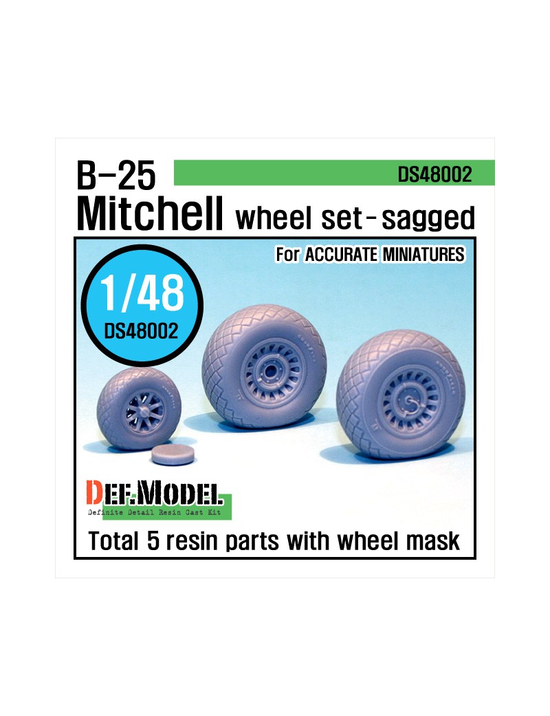 DEF Model -  B-25 Mitchell Wheel set (for Accurate Miniatures 1/48) - 48002