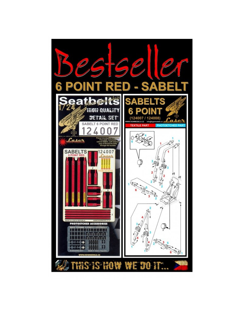 HGW - Sabelt 6 Point Red - Seatbelts - 124007