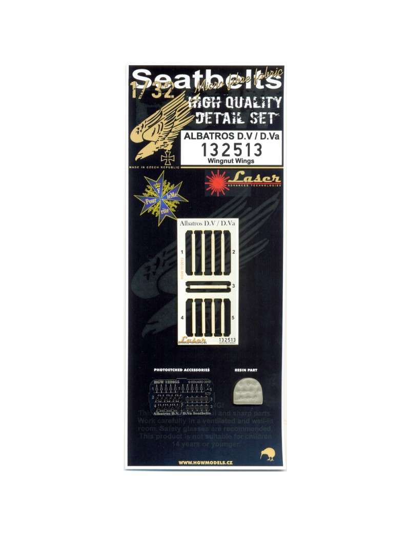 HGW - Albatros D.V & D.Va - Seatbelts & Pillow - 1/32 - 132513