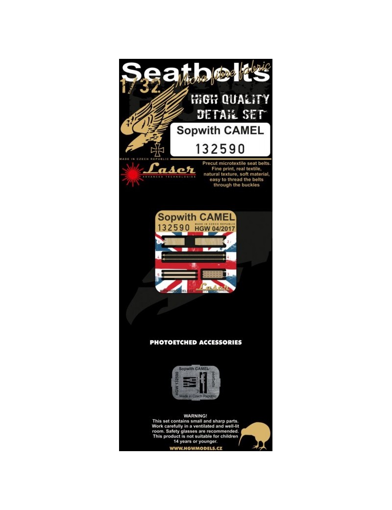 HGW - Sopwith  Camel - Seatbelts 1/32 - 132590