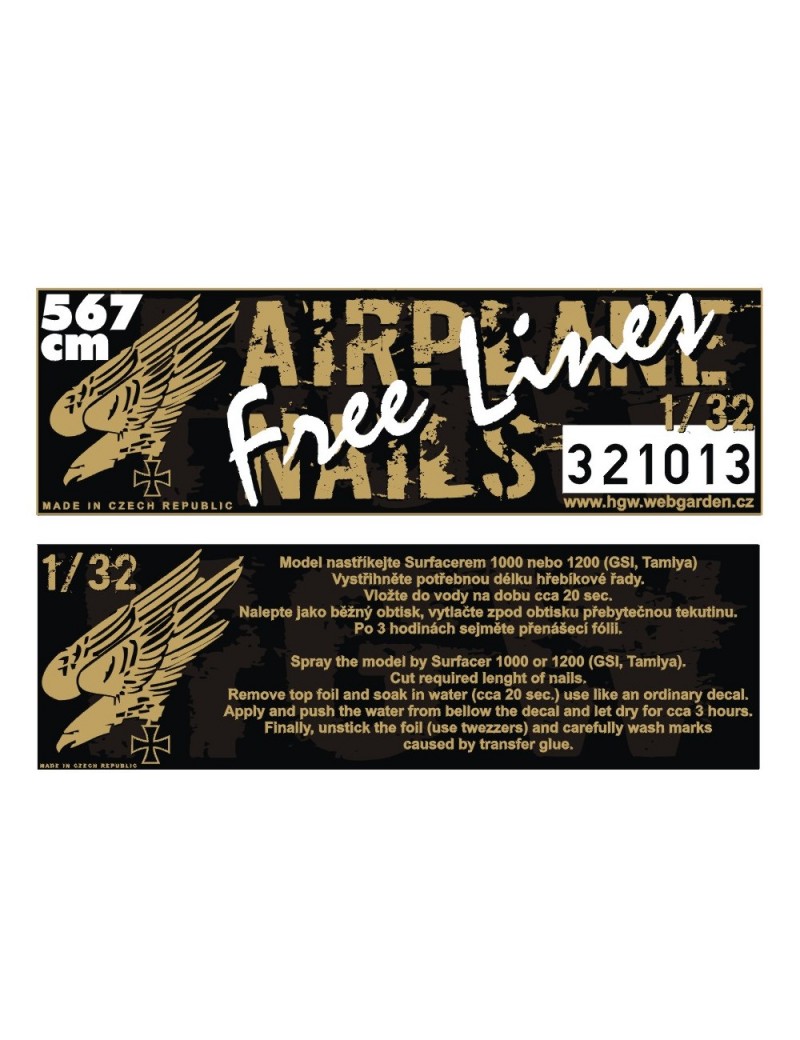HGW - Free Lines - Airplane Nails 1/32 - 321013 - 321013