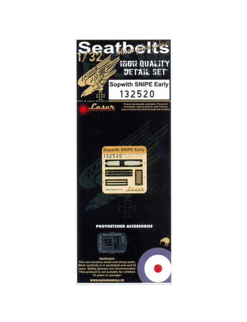 HGW - 1/32  Sopwith Snipe (Early) Seatbelts -132520