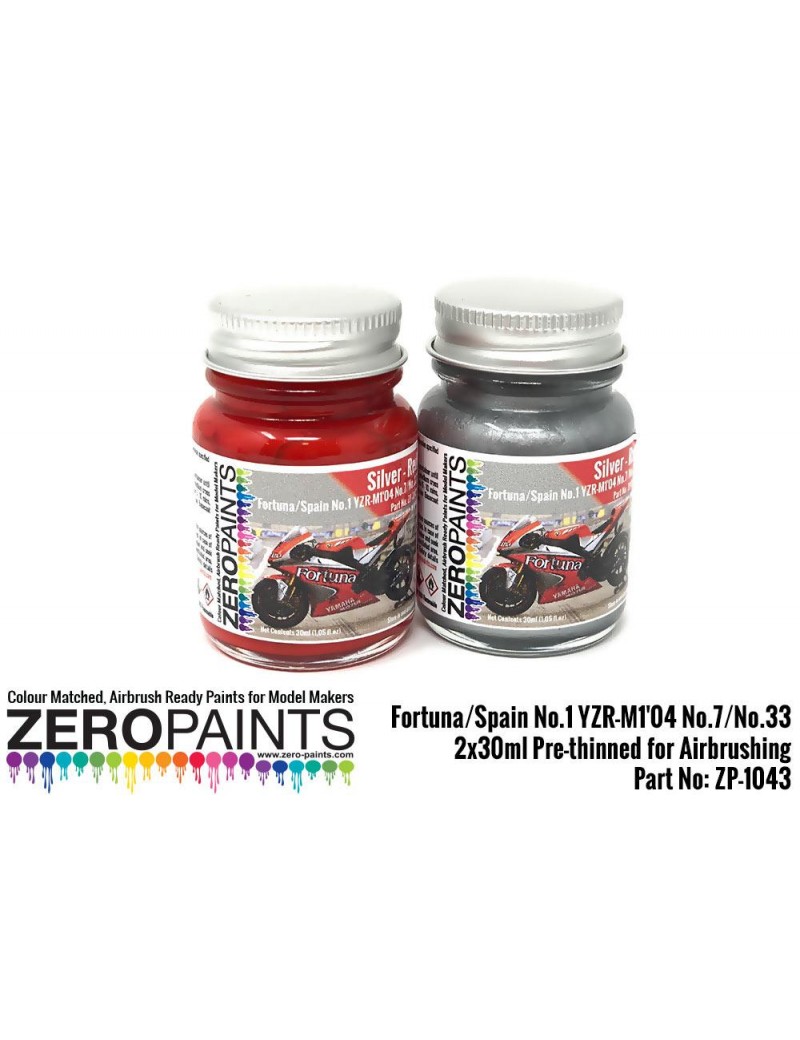 ZP - Fortuna/Spain No.1 YZR-M1'04 No.7/No.33 Paint Set 2x30ml  - 1043