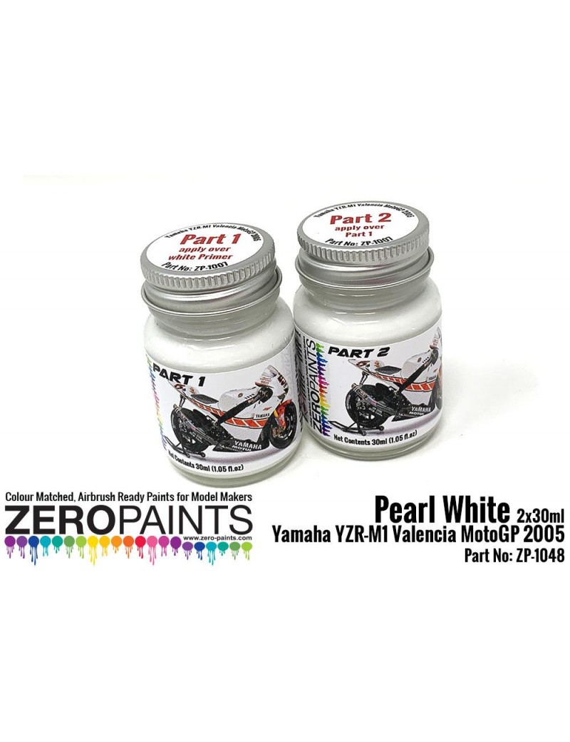 ZP - Yamaha YZR-M1 Valencia MotoGP 2005 Pearl White Paint Set 2x30ml  - 1048
