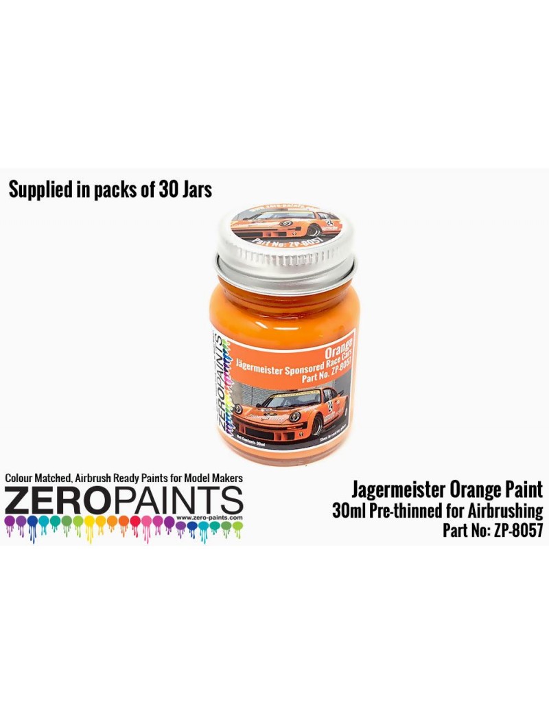 ZP - Orange Paint Similar Color to the Jagermeister Sponsored Race Cars 60ml  - 1057-30