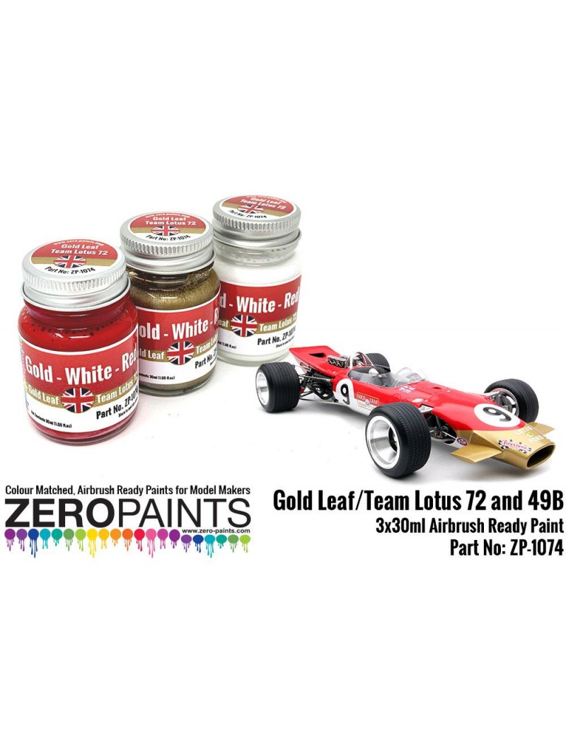 ZP - Gold Leaf/Team Lotus 72 and 49B Paint Set 3x30ml - 1074