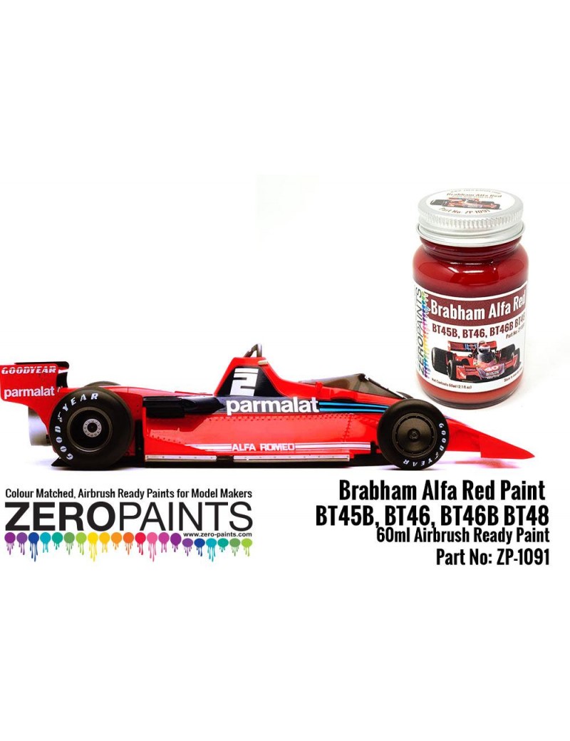 ZP - Brabham Alfa Red Paint - BT45B, BT46, BT46B BT48 etc 60ml  - 1091