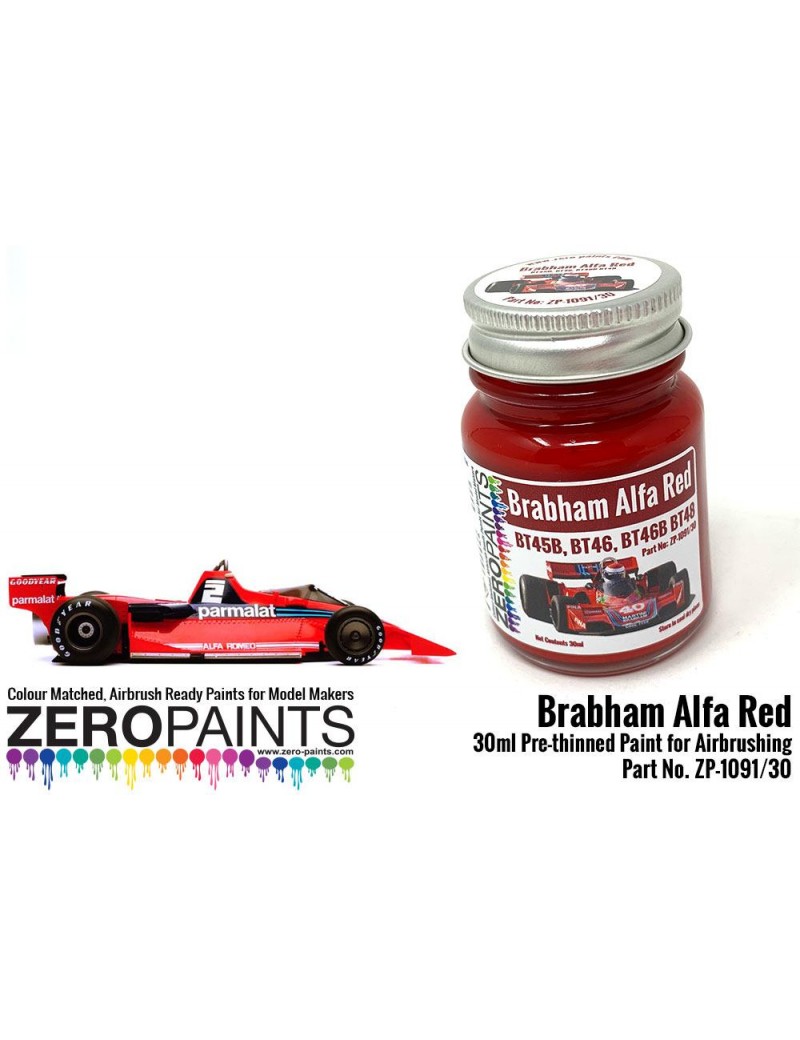 ZP - Brabham Alfa Red Paint - BT45B, BT46, BT46B BT48 etc 30ml  - 1091-30