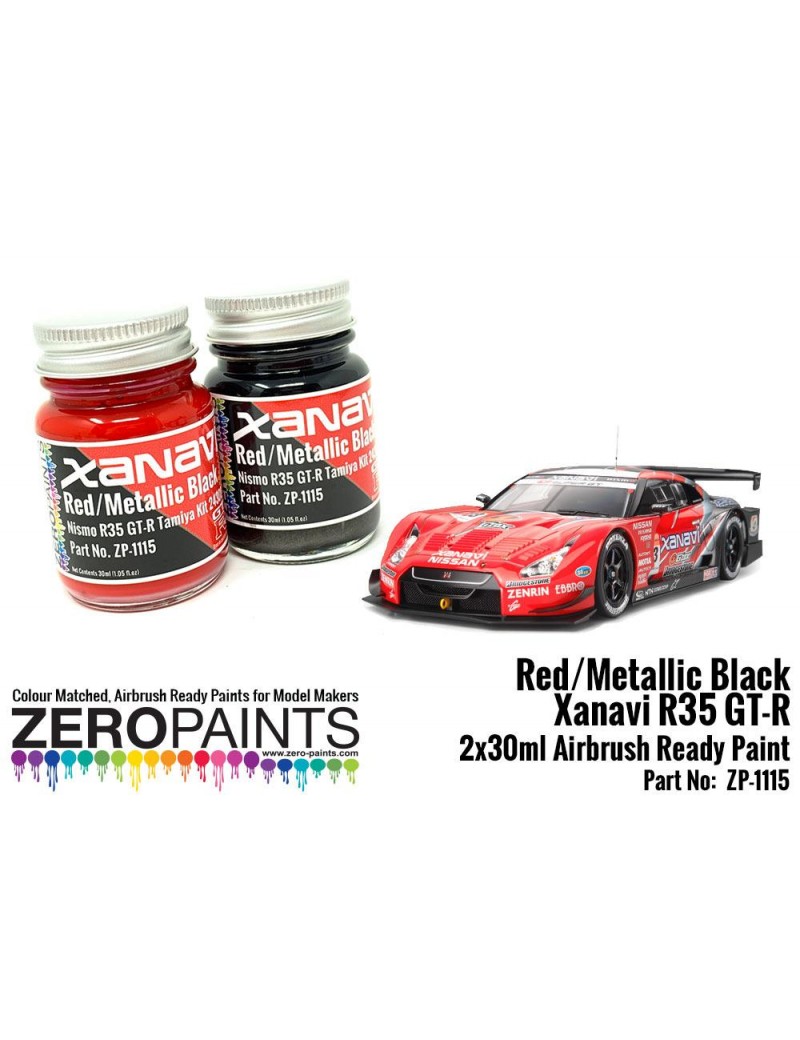 ZP - Xanavi/Motul Nismo GT-R (R35) Red/Met Black Paint Set 2x30ml  - 1115