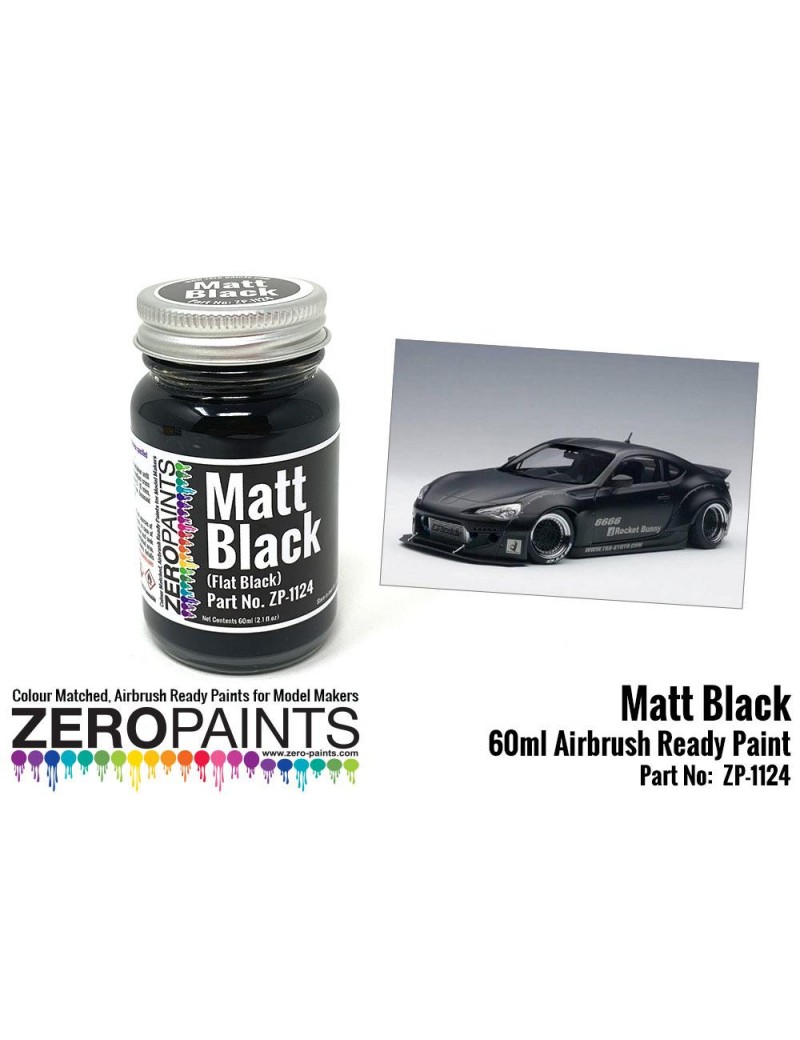 ZP - Matt Black Paint (Flat Black) - 60ml - 1124