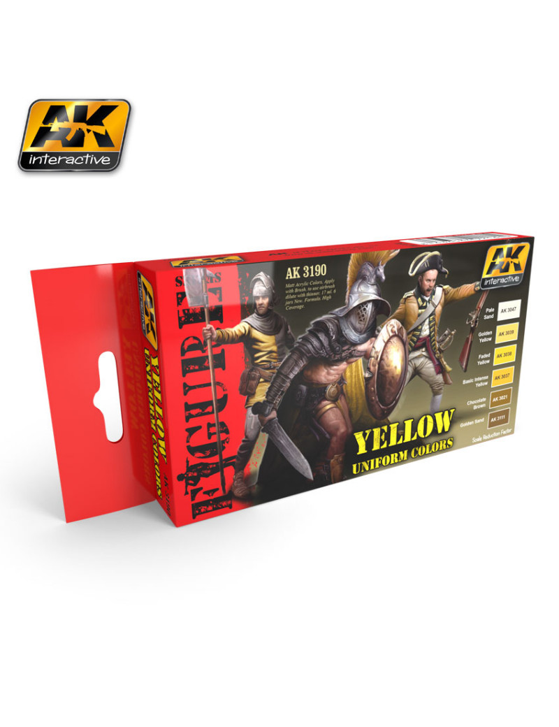 AK - Yellow Uniform Colors Set (6 Colors - 17ml bottles) - 3190