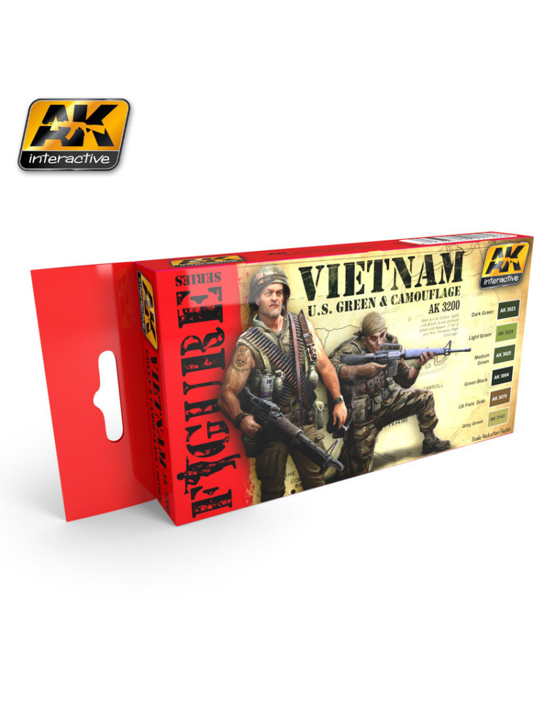 AK - Vietnam U.S. Green & Camouflage Set (6 Colors - 17ml bottles) - 3200