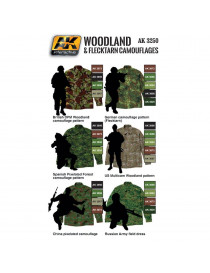AK - Woodland and Flecktarn Camouflages Set (6 Colors - 17ml bottles) - 3250