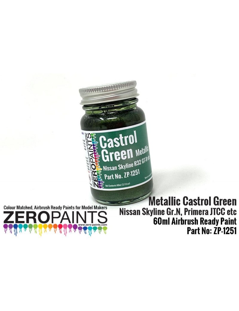 ZP - Castrol Metallic Green Paint (Nissan Skyline Gr.N, Primera JTCC etc) 60ml  - 1251