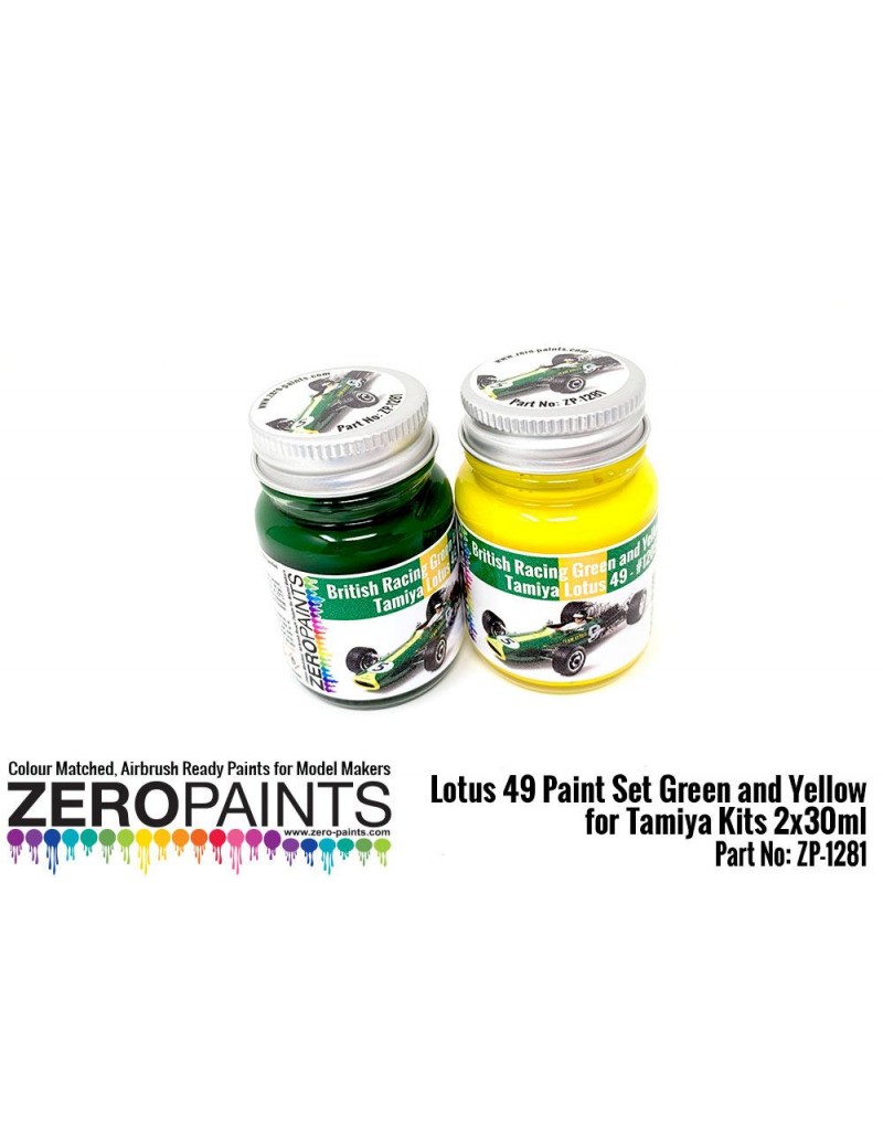 ZP - Lotus 49 Paint Set Green & Yellow (Tamiya) 30ml/60ml  - 1281