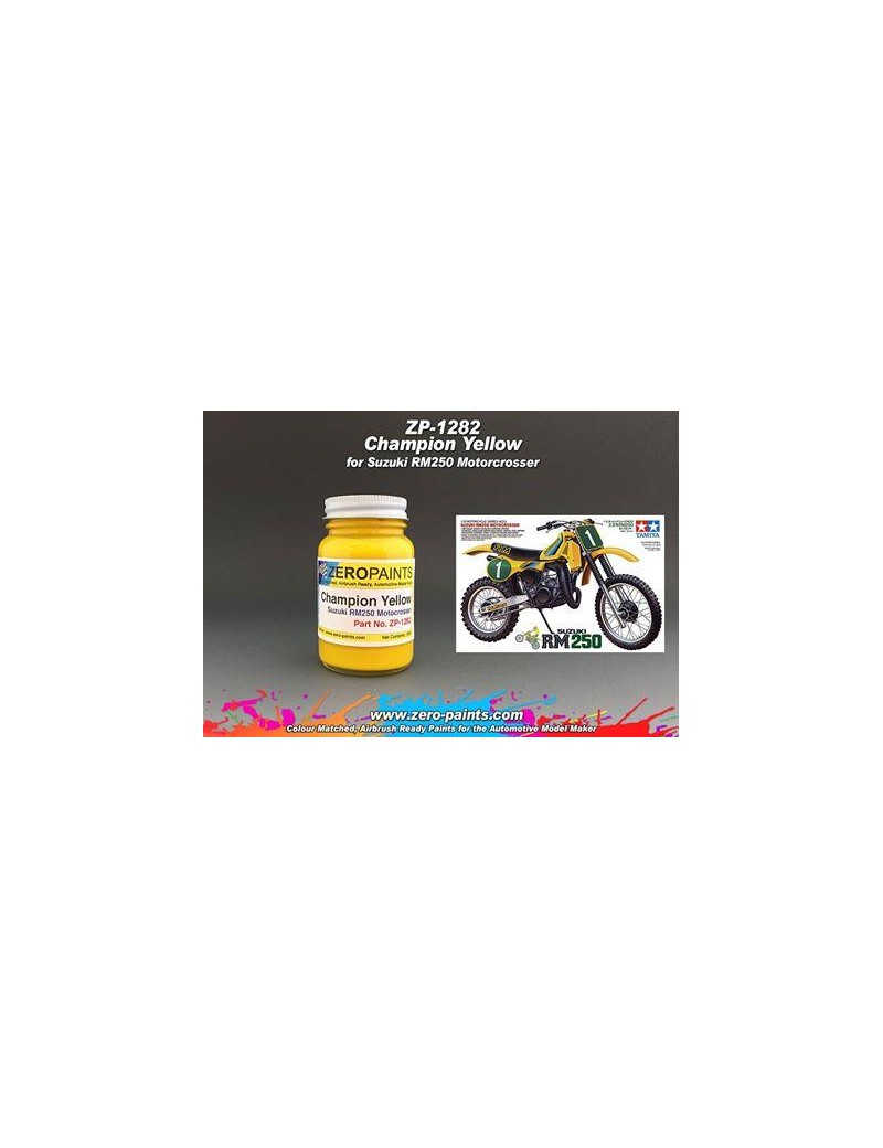 ZP - Suzuki Champion Yellow RM250 Motocrosser Bike (Tamiya) - 60ml  - 1282