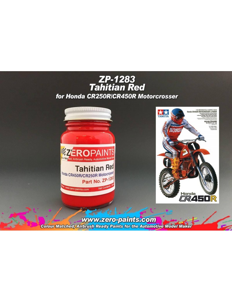 ZP - Honda Tahitian Red CR250R/CR45R Motocrosser Bikes (Tamiya) - 60ml  - 1283