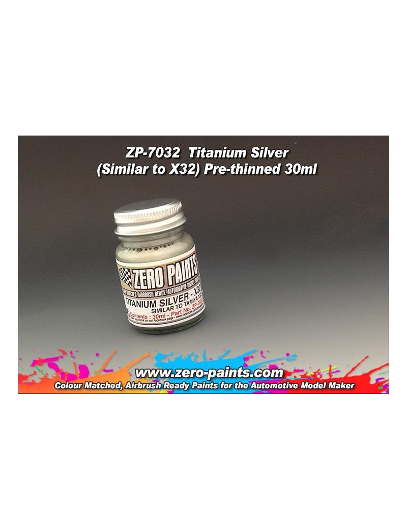 ZP - Titanium Silver Paint 30ml - Similar to Tamiya X32 - 7032