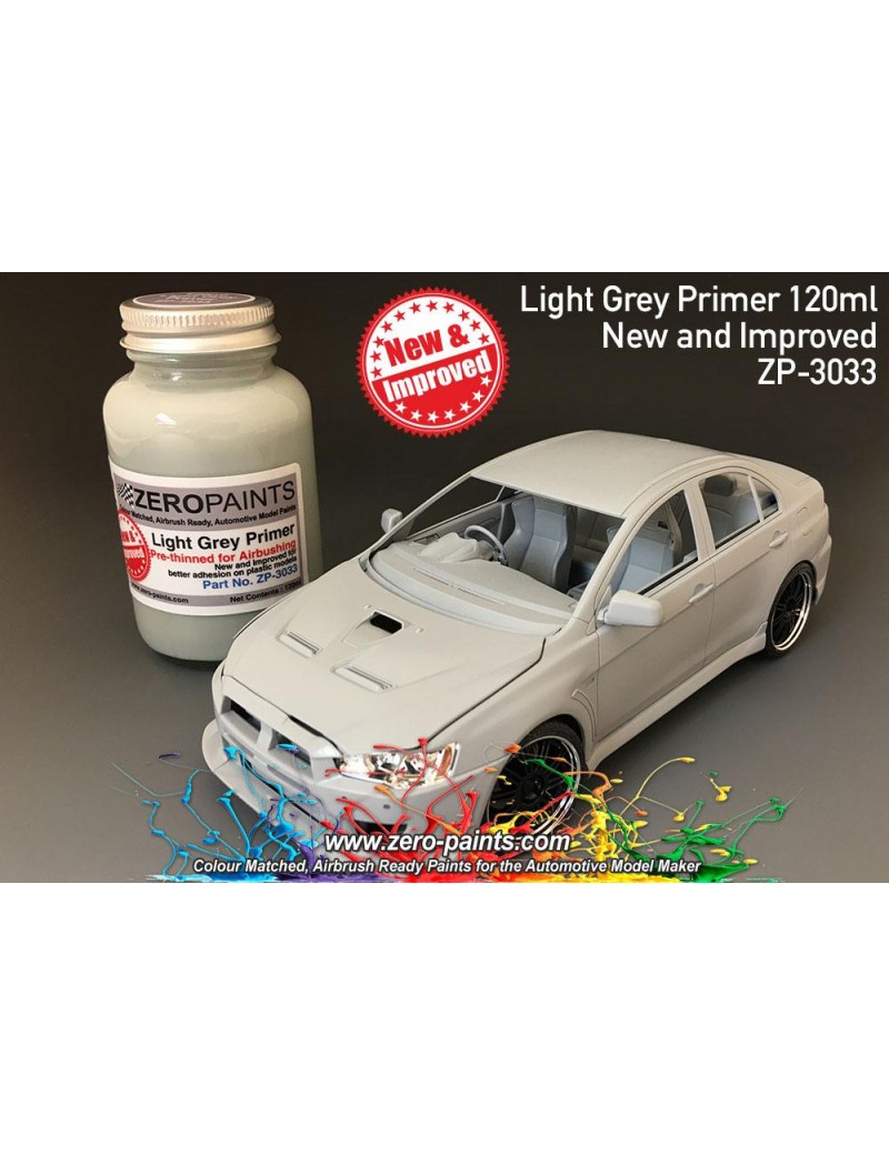 ZP - Light Grey Primer 120ml Airbrush Ready - New and Improved  - 3033