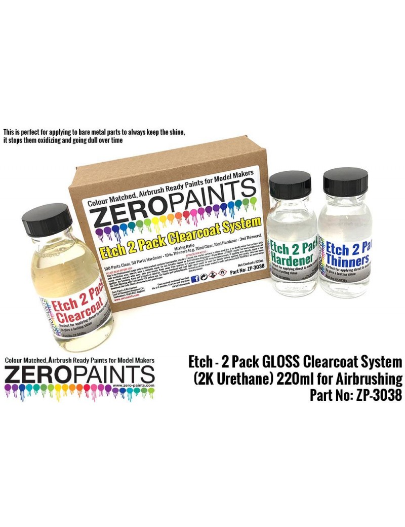 ZP - Etch - 2 Pack GLOSS Clearcoat System (2K Urethane) 220ml  - 3038