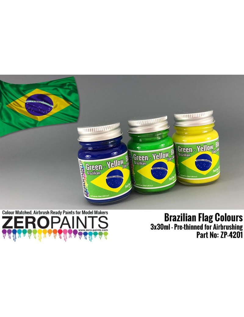 ZP - Brazilian Flag Colored Paints 3x30ml - 4201