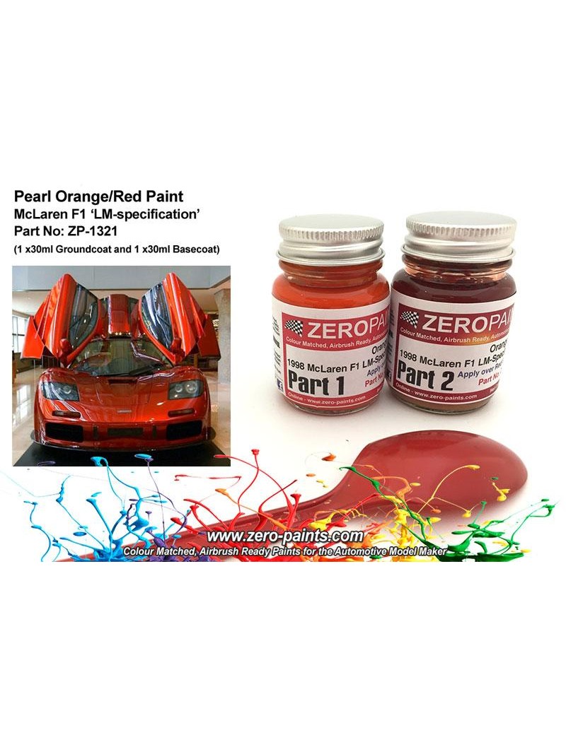 ZP - 1998 Mclaren F1 LM-Spec Orange/Red Paint Set 2x30ml  - 1321