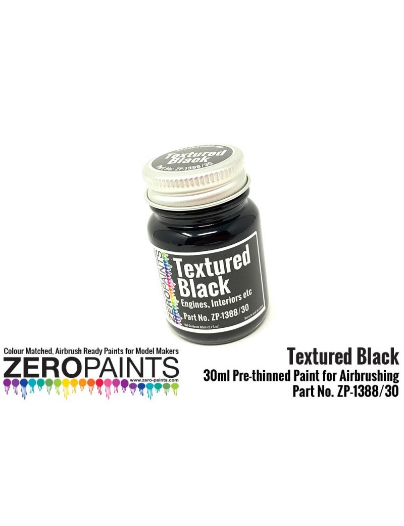 ZP - Black Textured Paint - 30ml (Engines, Interiors etc) - 1388/30