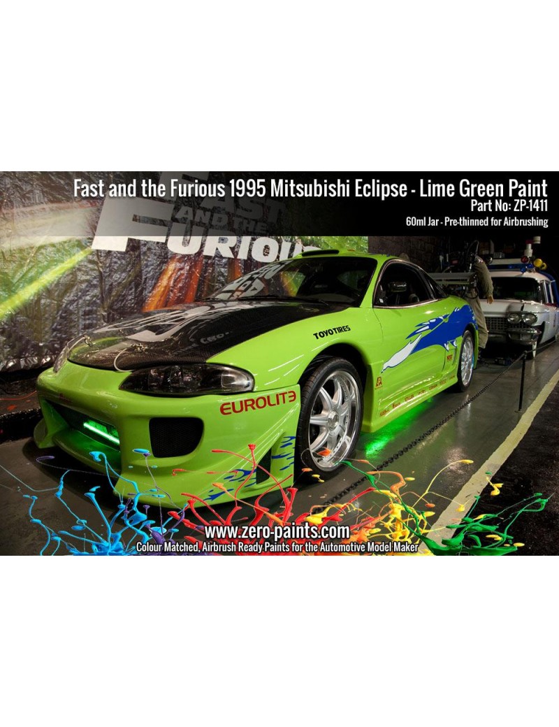 ZP - Fast and the Furious 1995 Mitsubishi Eclipse Lime Green Paint 60ml  - 1411