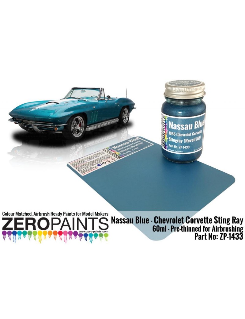 ZP - Nassau Blue Paint - 1965 Chevrolet Corvette 60ml (Revell Kit)  - 1433