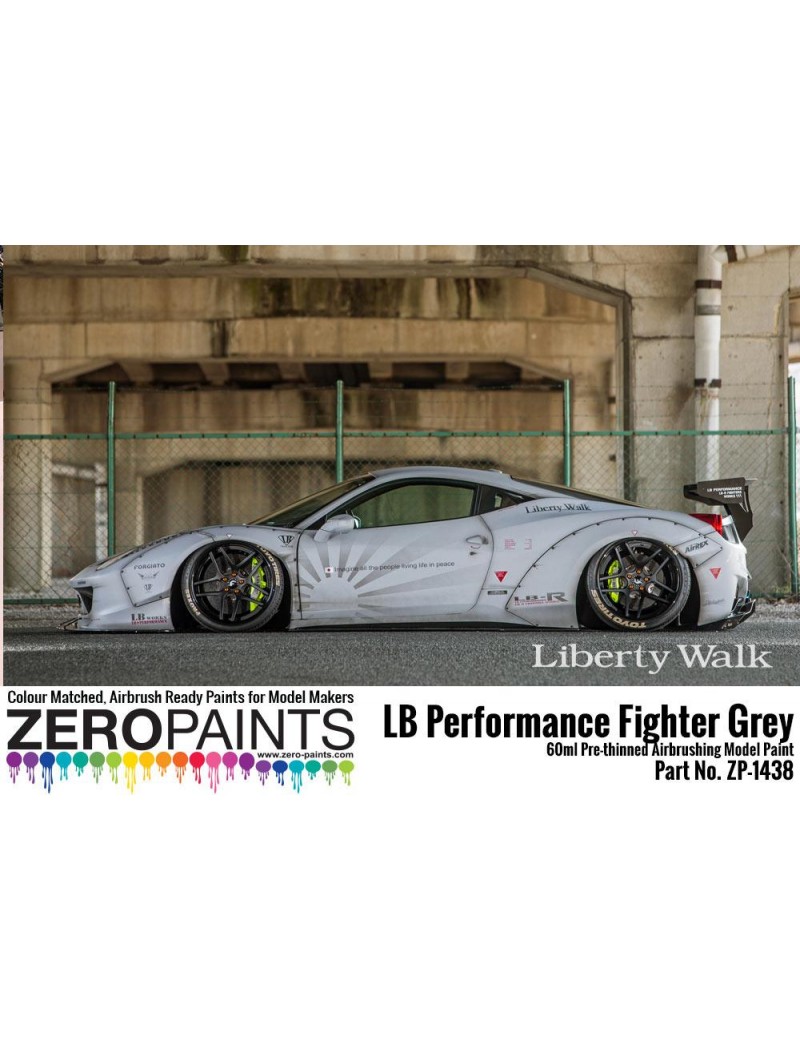 ZP - LB Performance Zero Fighter (Combat Style) Grey Paint 60ml (LB Works Ferrari 458, Lamborghini Aventador, Murcialago ) -