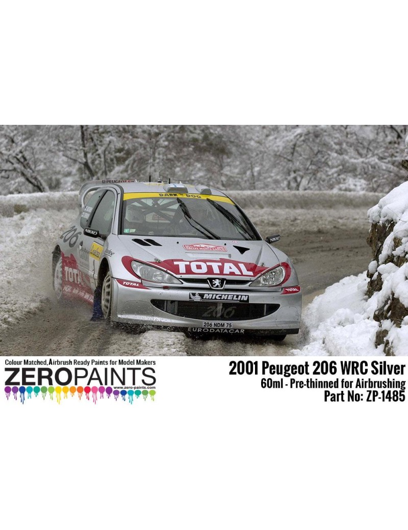ZP - Peugeot 206 WRC 2001 'Platinum Silver' Paint 60ml   - 1485