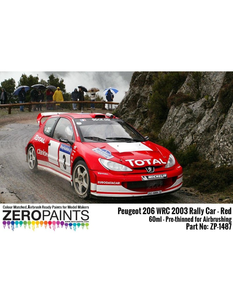 ZP - Peugeot 206 WRC 2003 Rally Red Paint 60ml   - 1487