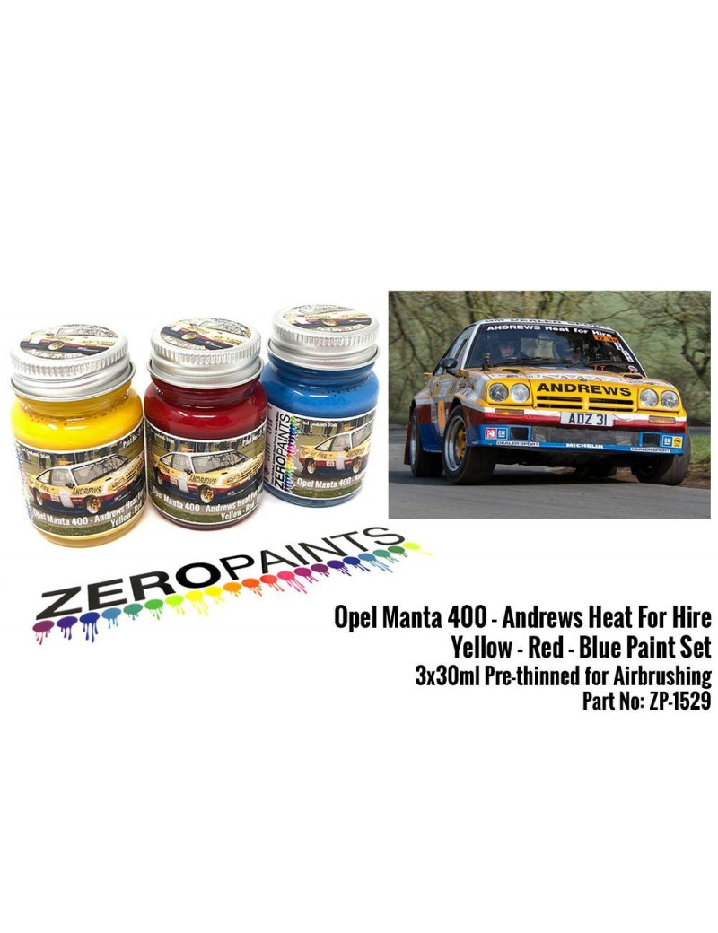 ZP - Opel Manta 400 Group B - Andrews Heat for Hire - Yellow, Red and Blue Paint Set 3x30ml - 1529